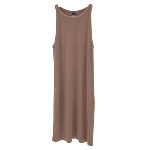 Old Navy Womens High Neck Rib-Knit Tank Dress Rare Earth Mauve Brown Large